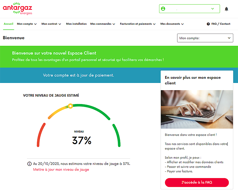 Bienvenue sur votre espace client