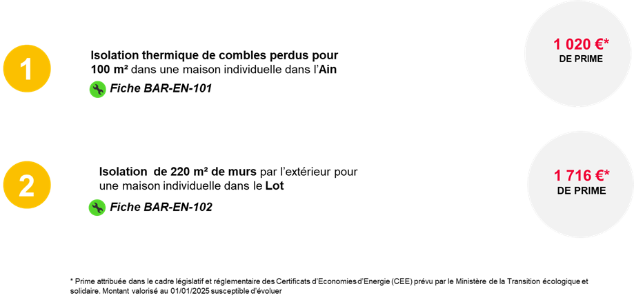 exemple primes CEE travaux isolation